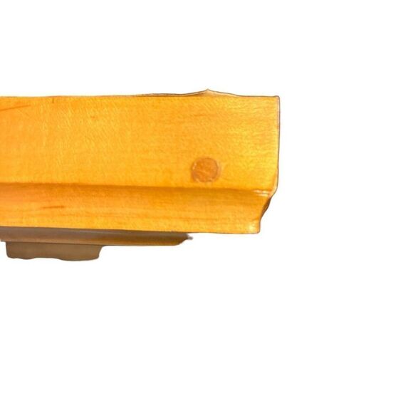 Embossed Hand Carved Leather Angel In Hand hewn Wooden Frame Art Picture 18.75” - Picture 5 of 6